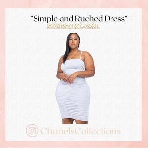 Elegant Light Blue Ruched Dress